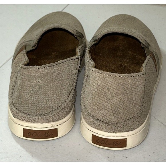 Olukai Pehuea Women's 7W Leather Loafer Slip On Clay Taupe Brown 20329-LH10 - Picture 4 of 9